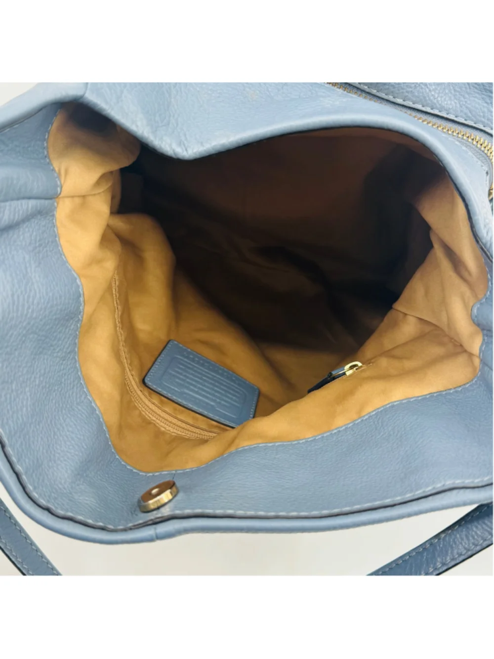 Coach 26224 Madison Pebbled Leather Hobo Bag Blue